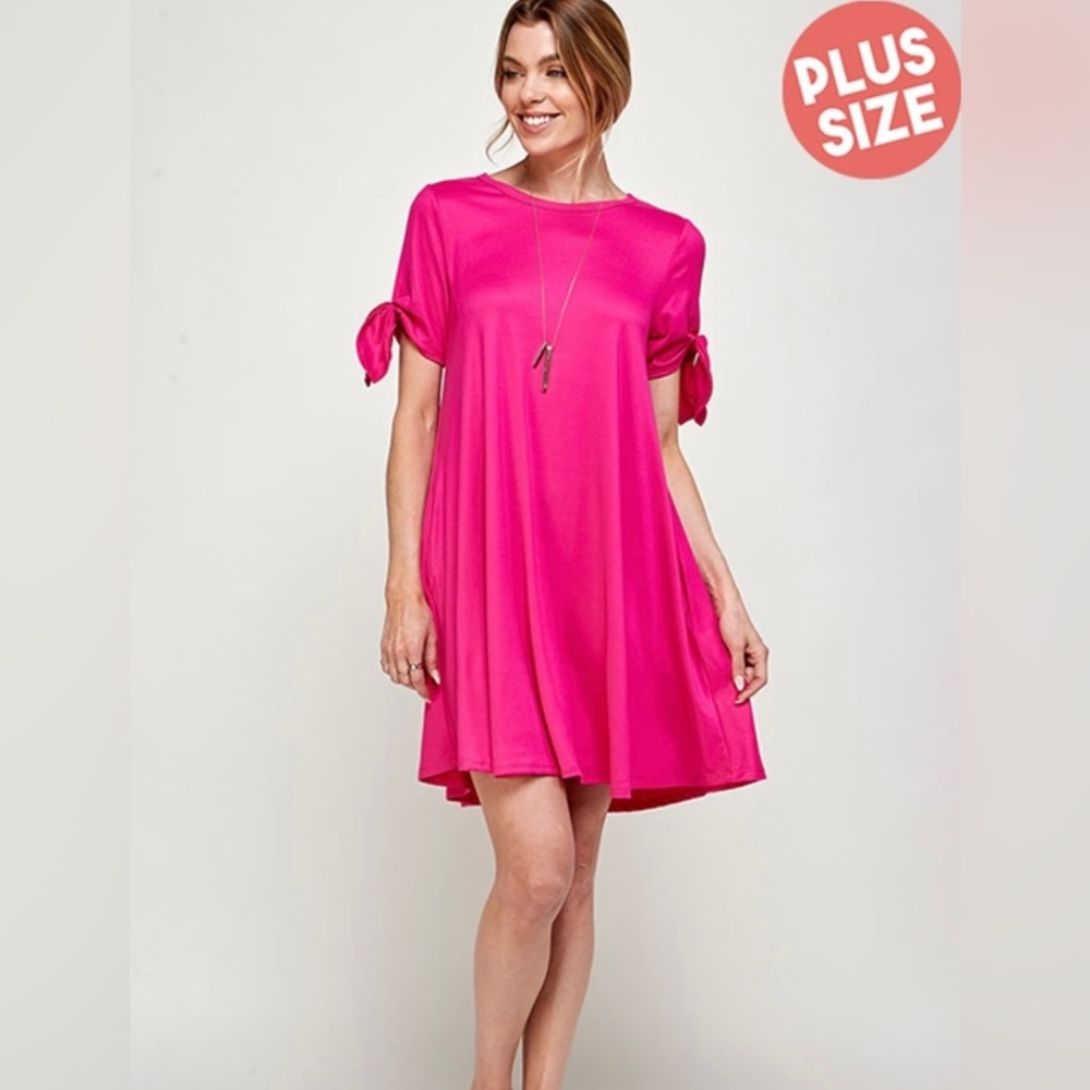 Ribbon Sleeve Knit Dress